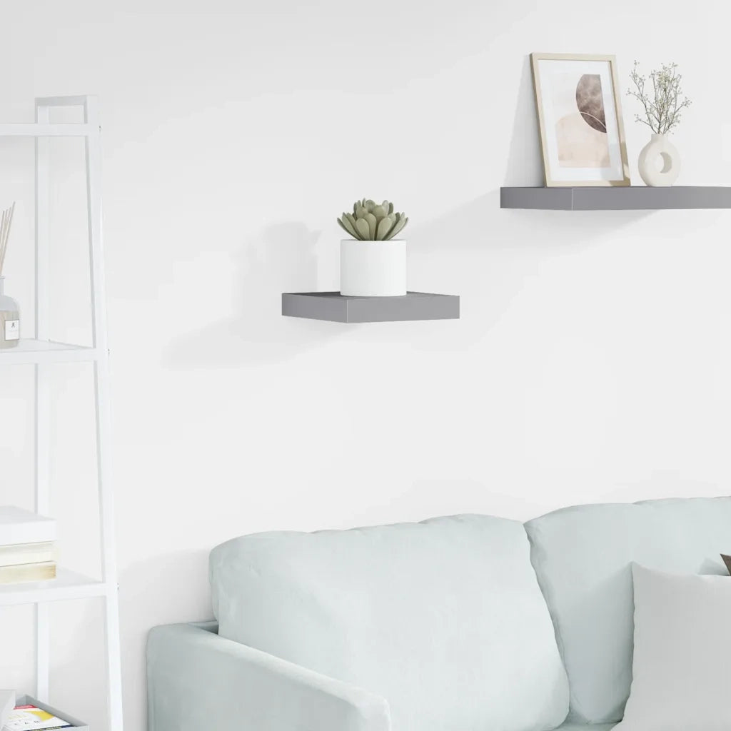 Scaffale a Parete Grigio 23x23,5x3,8 cm in MDF cod mxl 33038