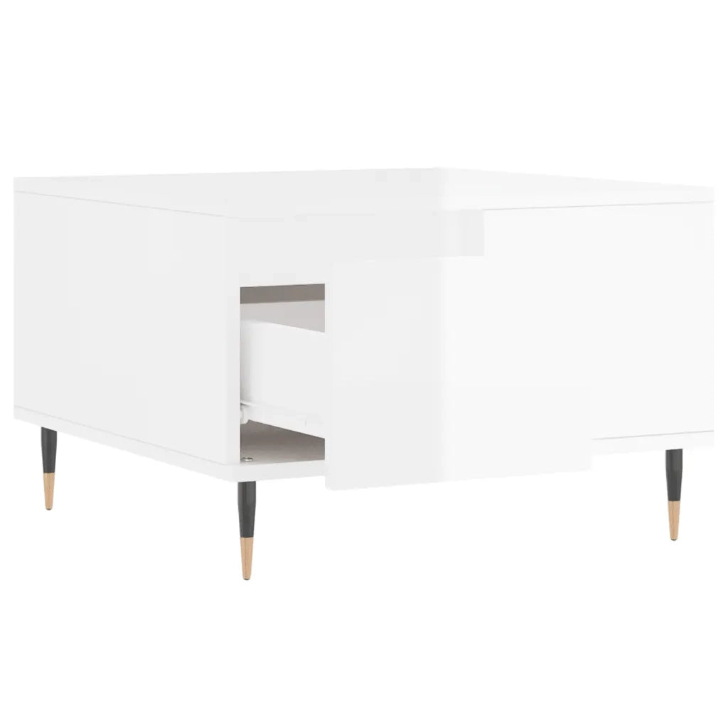 Tavolino salotto | Tavolino da caff¨¨ | Tavolino da Soggiorno Bianco Lucido 55x55x36,5 cm Legno Multistrato
