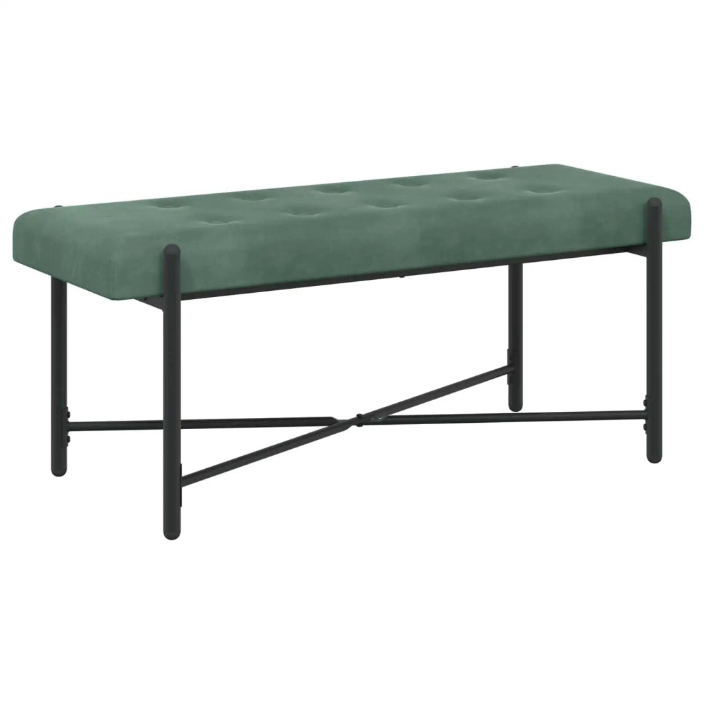 Panchina con bottoni e cuscini Verde Mare 110 x 40 x 46 cm 42038396