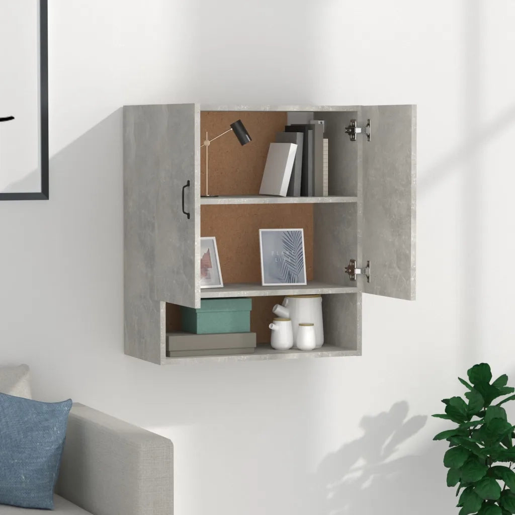 Armadietto a Muro | Mobile a Parete Grigio Cemento 60x31x70 cm Legno Multistrato