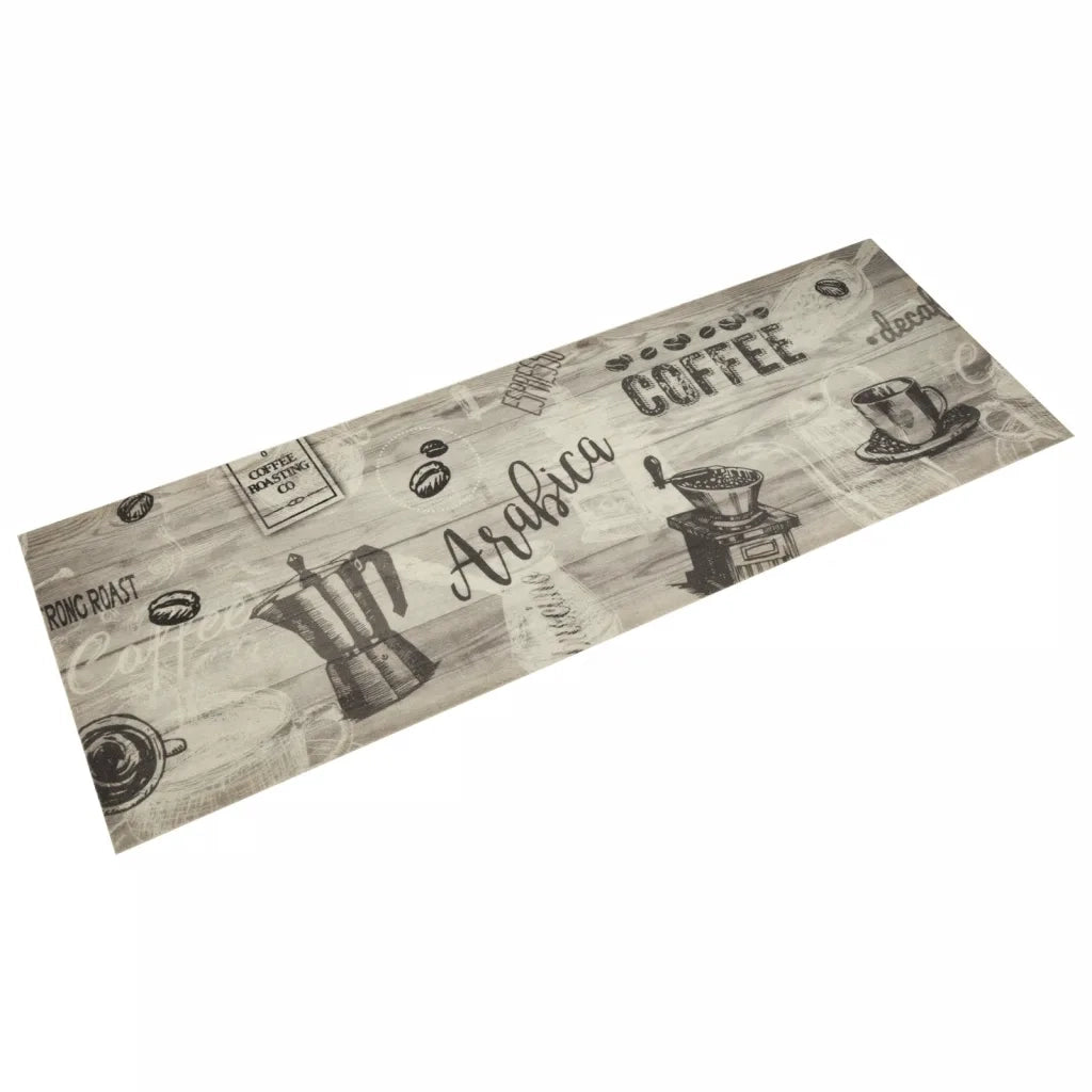 Tappeto da Cucina Lavabile Grigio CaffÃ¨ 60x180 cm in Velluto