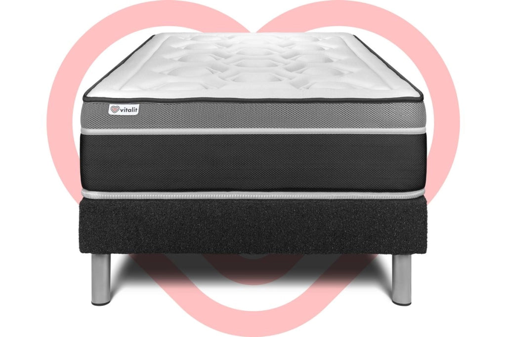 Letto con materasso VITAL CARE 120 x 190 cm Rete Kit Nero