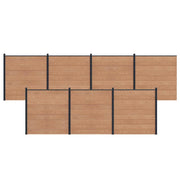 Pannello di Recinzione 7 pcs WPC e Alluminio Marrone 3429381