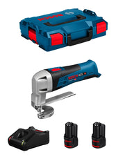 Cesoia per metallo BOSCH GSC 12V-13 (2 x 2,0 Ah + GAL12V-40 + L-Boxx 102)
