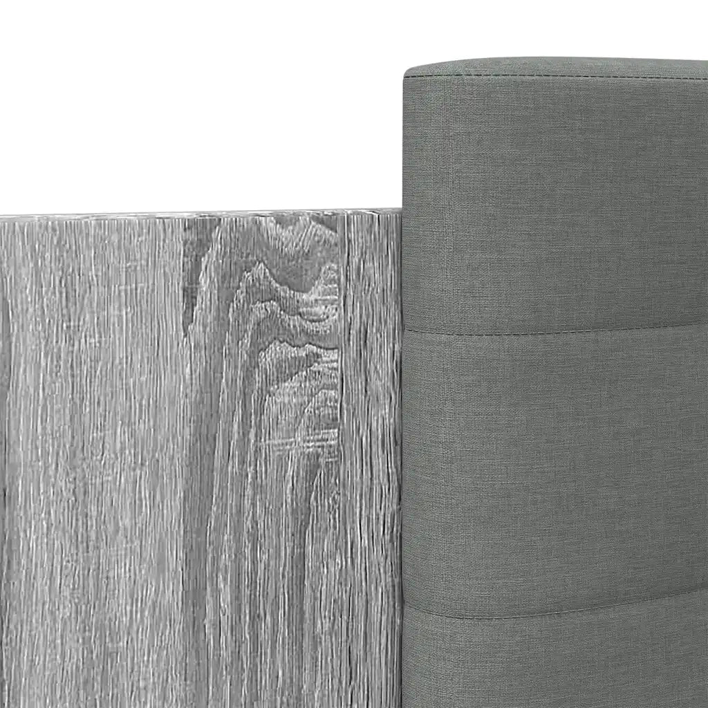Giroletto con Testiera-Struttura Letto con testiera Grigio Sonoma 90x200cm Legno Multistrato 694178