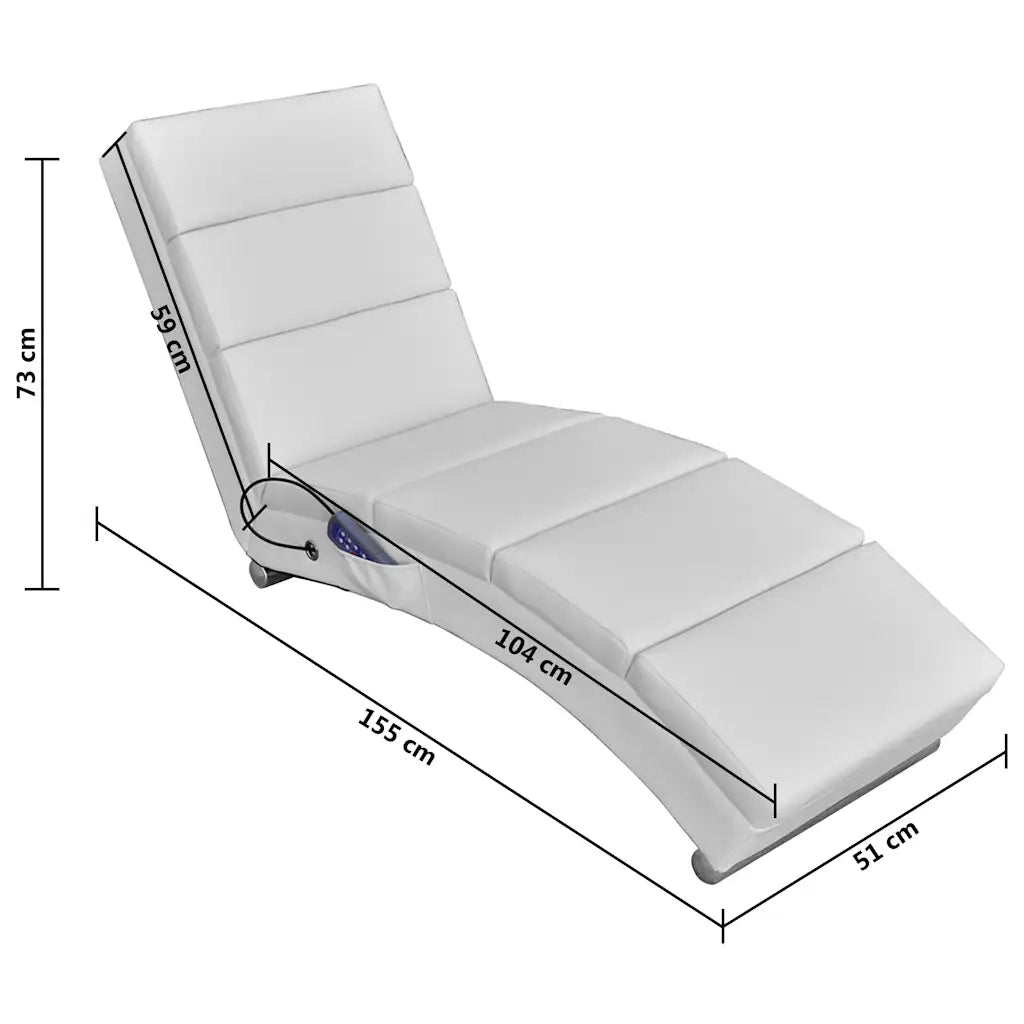 Lettino Massaggiante | Sedia Relax Bianco in Similpelle