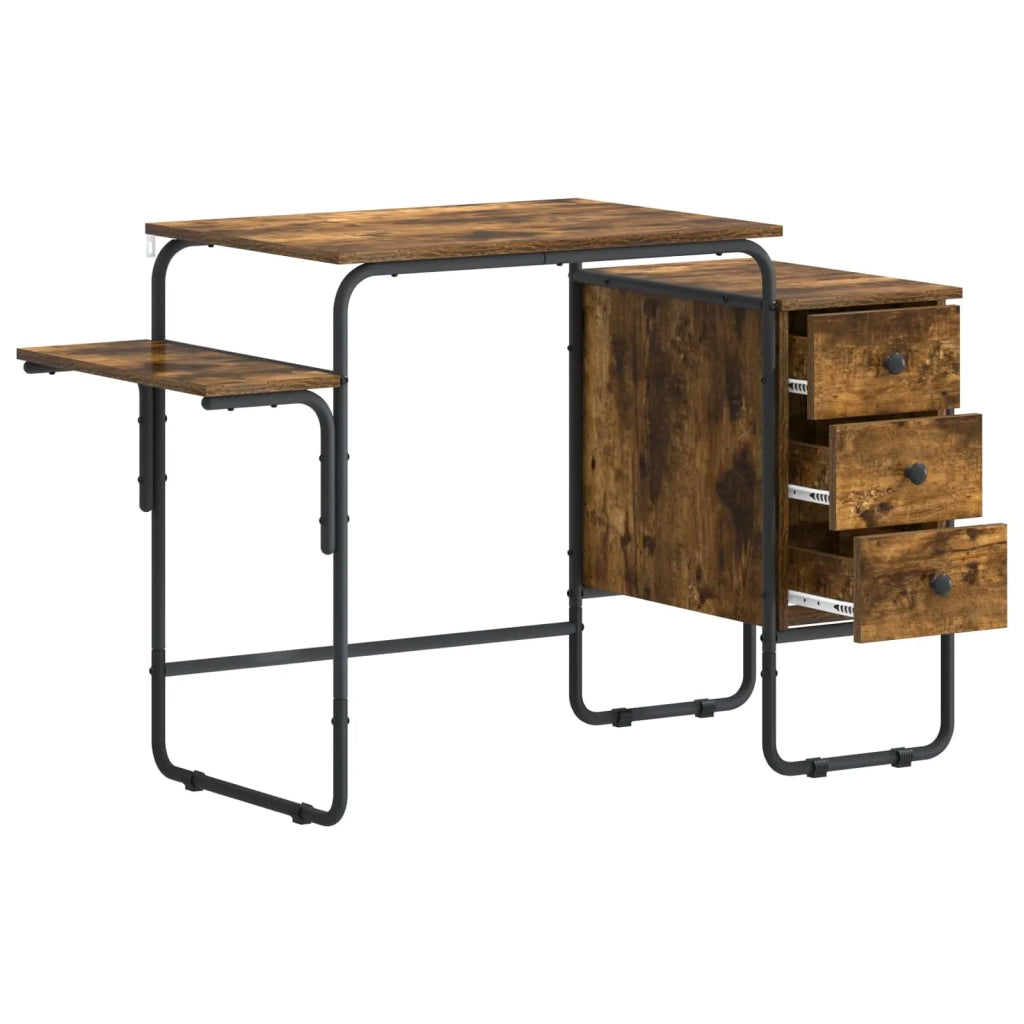 Scrivania con Spazio di Archiviazione Rovere Fumo 8007998