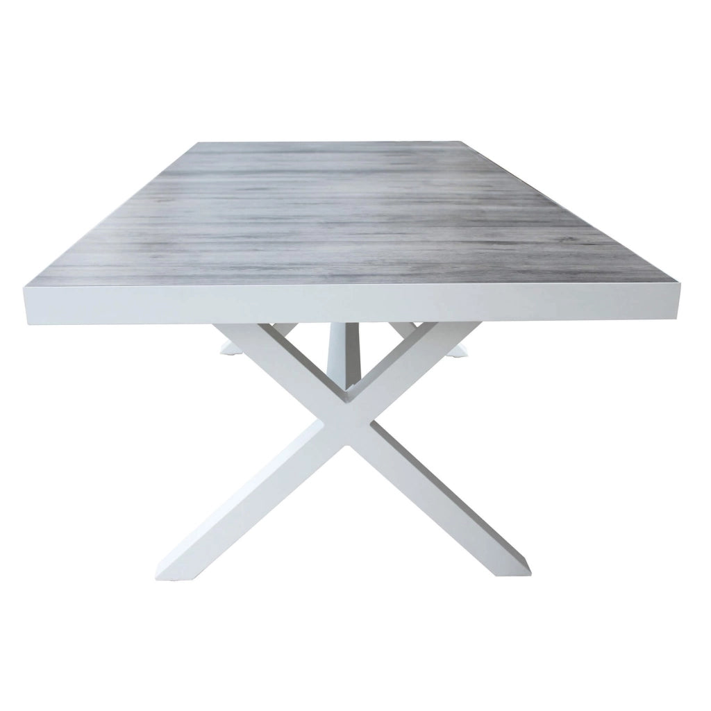 Tavolo da Giardino piano in Ceramica in Alluminio Gress cm 200x100x75 - SALLY