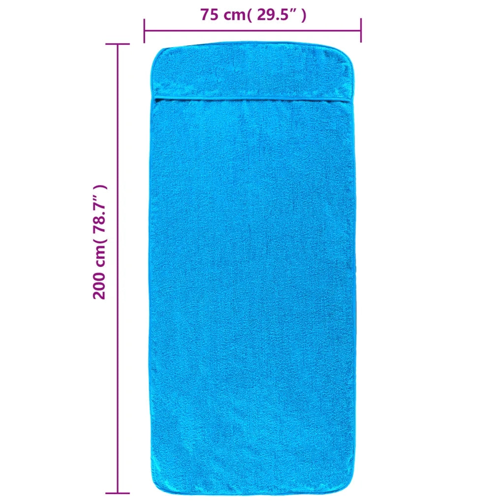 Asciugamani da Spiaggia 2 pz Turchese 75x200 cm Tessuto 400 GSM 362680