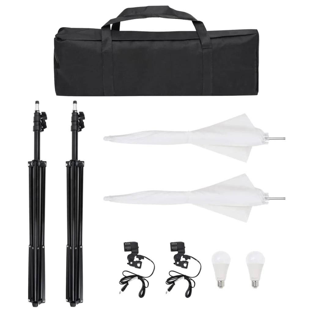 Kit per studio fotografico con illuminazione fondale e riflettore nero 02_0042486