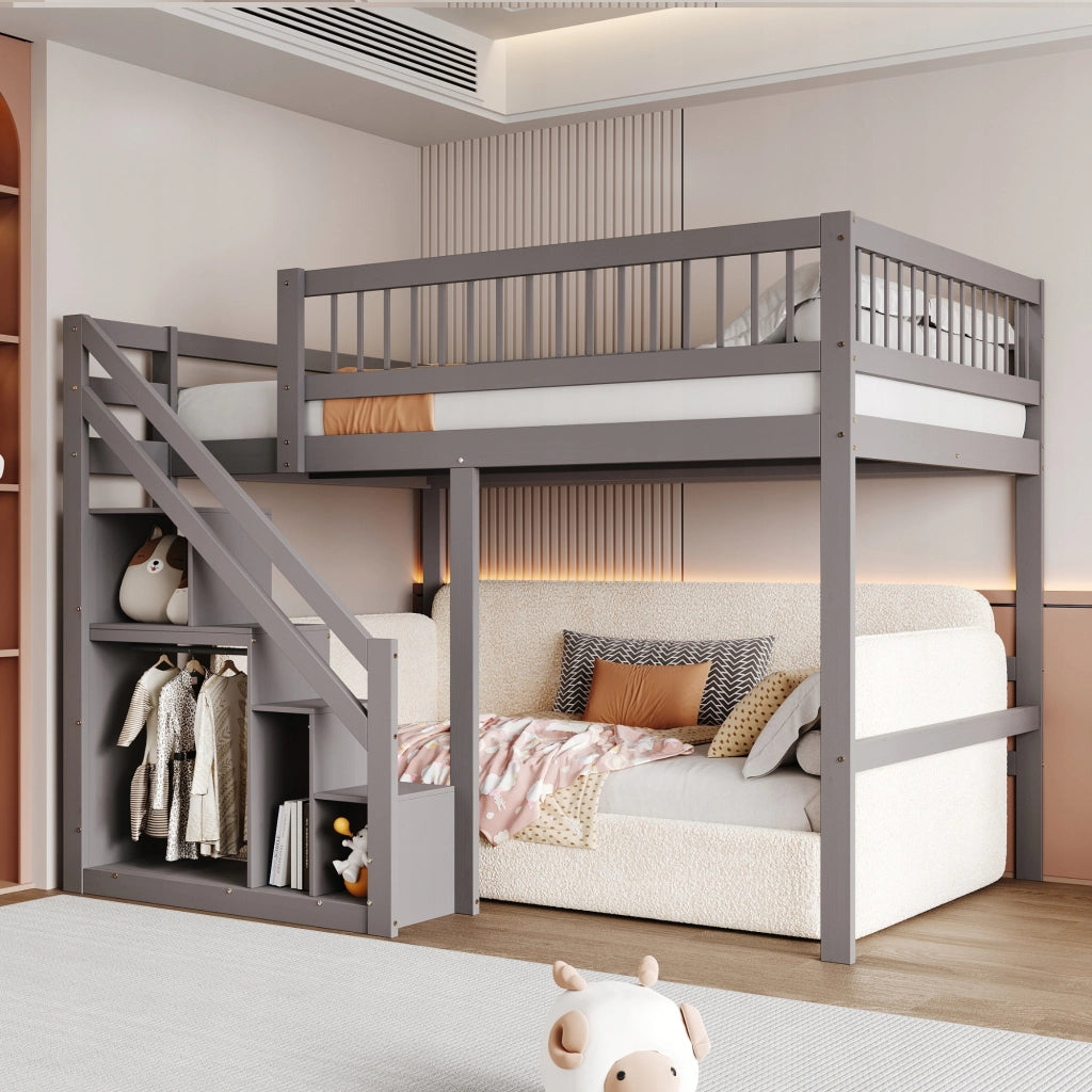Letto in legno 140x200 - Xylo - Grigio senza materasso