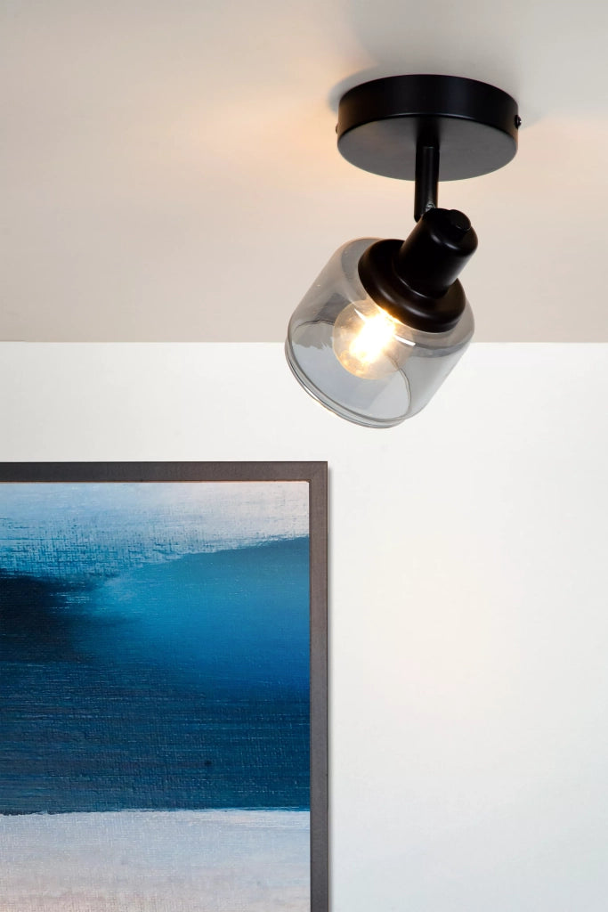 Lampada parete/soffitto nera BJORN 1xE14 40W Lucide
