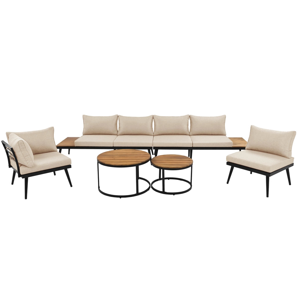 Set Salotto da Giardino 6 Pezzi con Divani, Poltrone e Tavolo ¨C MINIMAL ¨C Esterno, Acciaio
