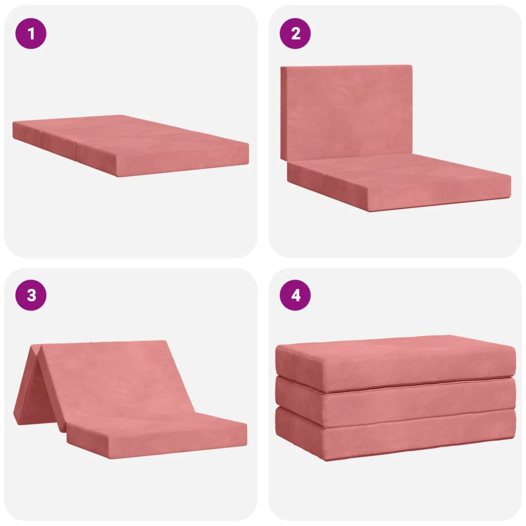 Divano Letto Pieghevole 80 x 67 x 45 cm Rosa