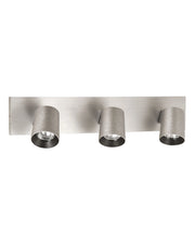 Modo Faretto Moderno a 3 Luci in Alluminio Pressofuso Colore Alluminio Spazzolato, Attacco GU10 Max 35W per Illuminazione d'Interni di Classe