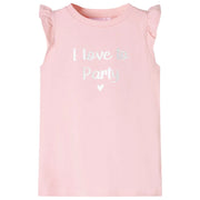 Maglietta da Bambina con Maniche Volant Rosa Chiaro 116cod mxl 85329