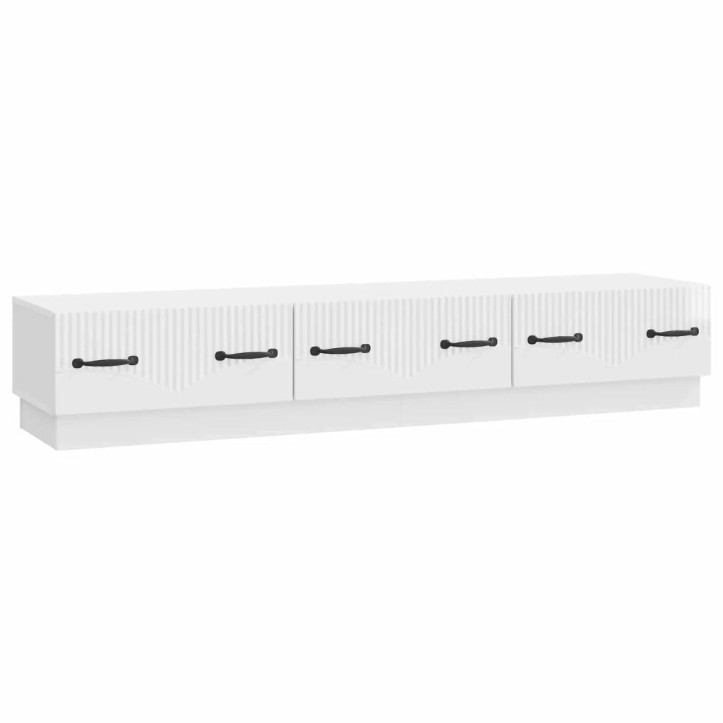 Mobile TV Bianco Lucido 147 x 34,5 x 27 cm Legno ingegnerizzato
