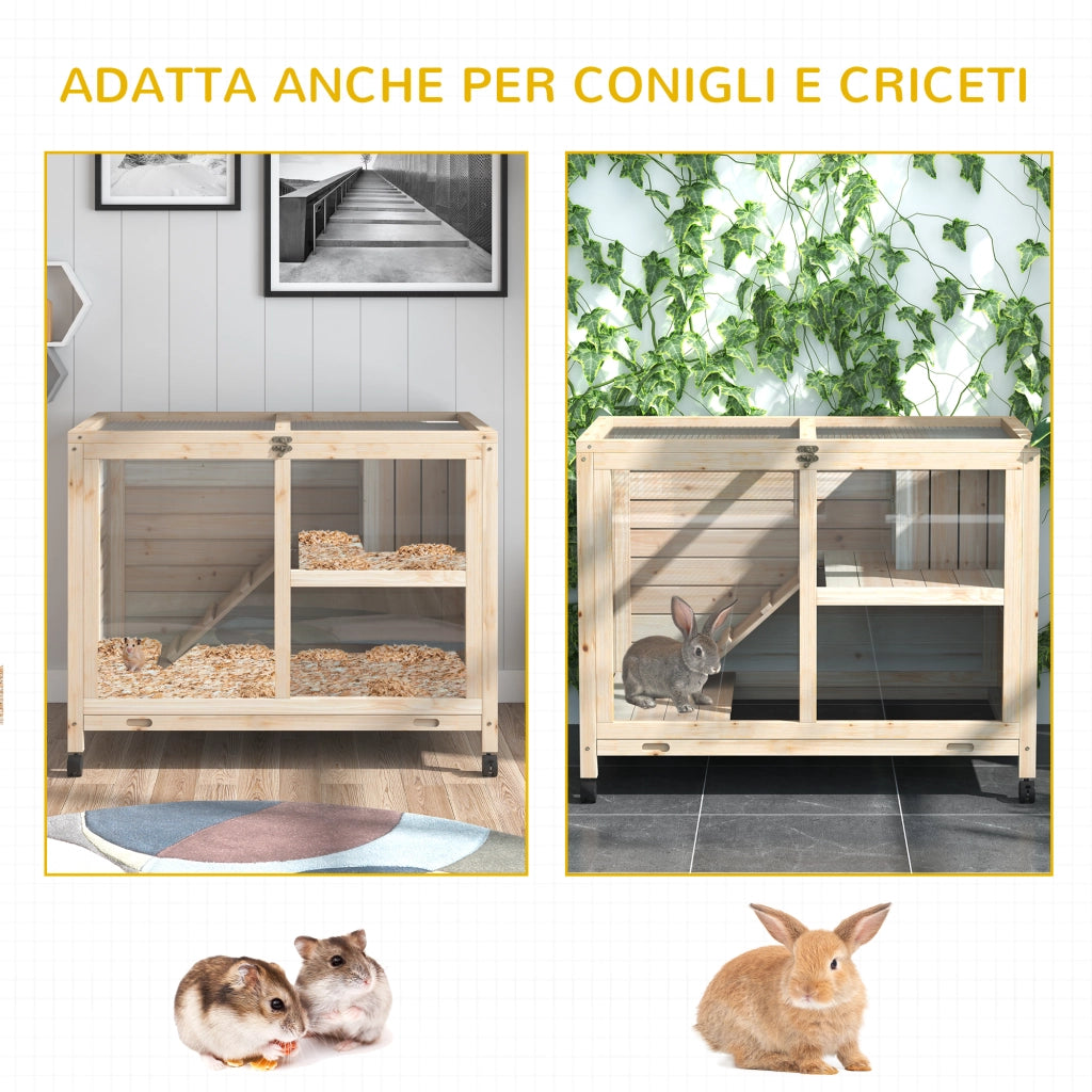 Conigliera in Legno a 2 Piani ¨C Xylo ¨C 91.5x53.3x73cm
