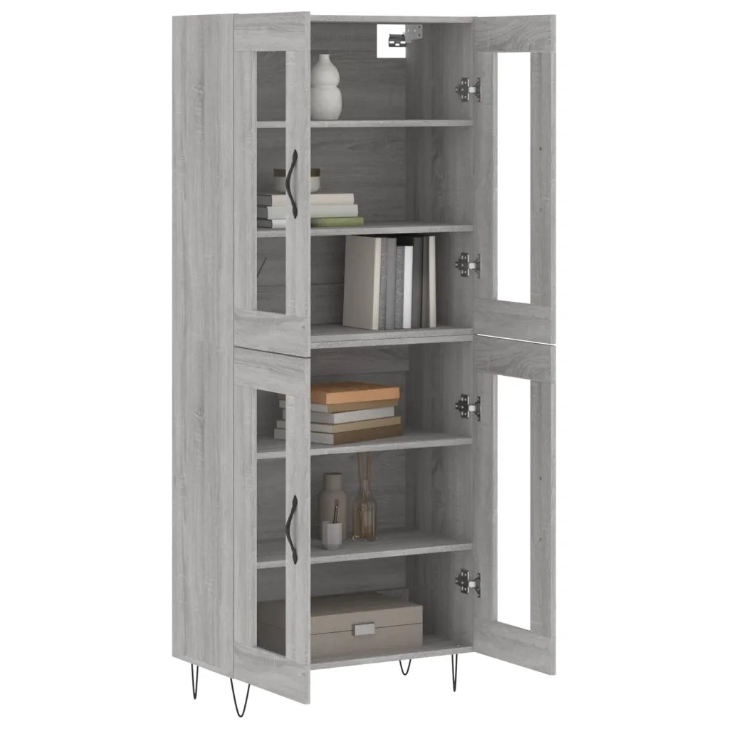 Credenza-Buffet-Armadio da cucina Grigio Sonoma 69,5x34x180 cm in Legno Multistrato 210780