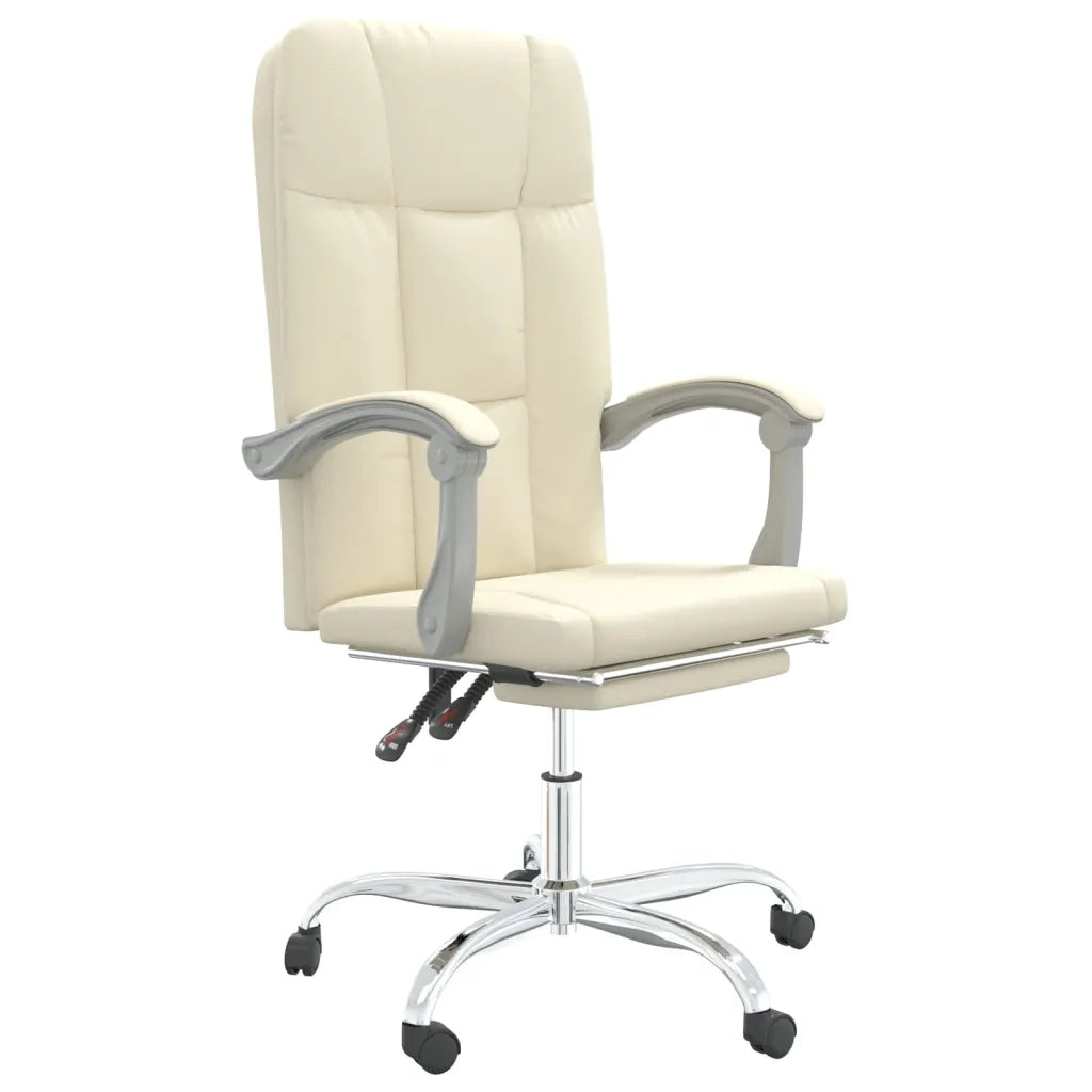 Poltrona da Ufficio Reclinabile Crema in Similpelle 349642
