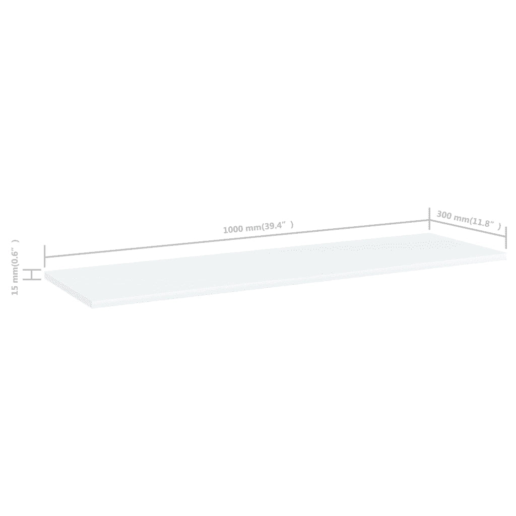 Ripiani per Libreria 8pz Bianchi 100x30x1,5cm Legno Multistrato 805395