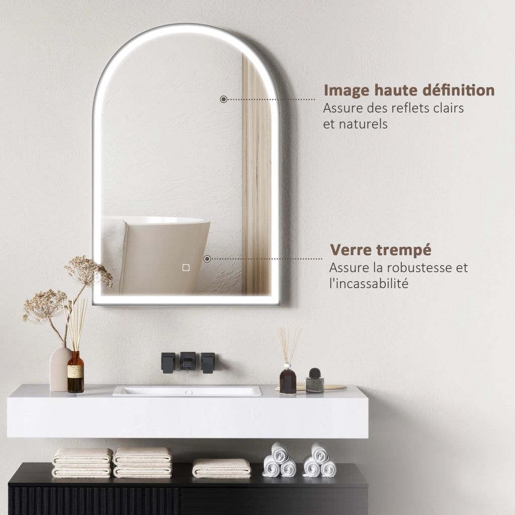 Specchio da Bagno LED ¨C Minimal ¨C 90x60cm Bianco Grigio Nero