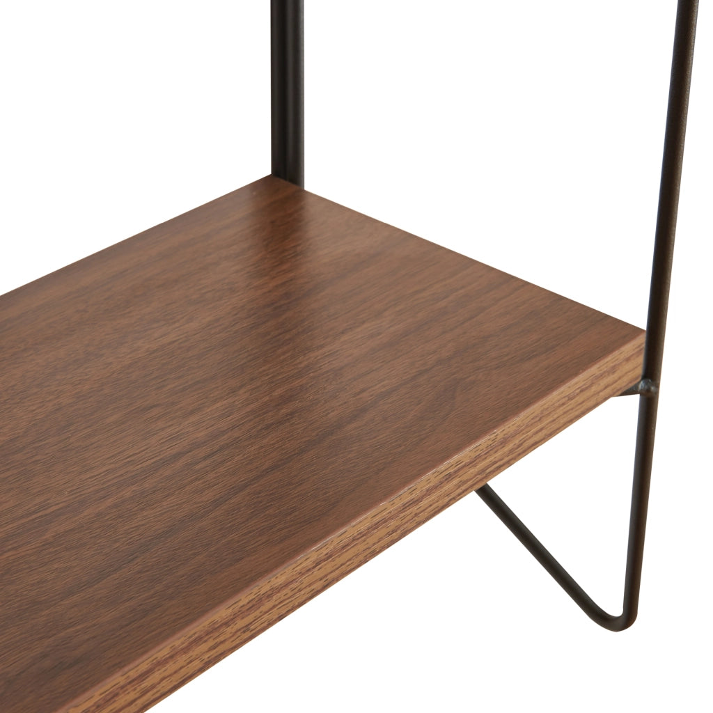 Scaffale da Parete Bømlo 47,5 x 42 x 14 cm Nero / Effetto Noce [en.casa]