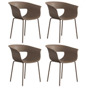 Set di sedie da giardino 4 pezzi ¨C zephmum ¨C polipropilene, grigio, 50x60x85