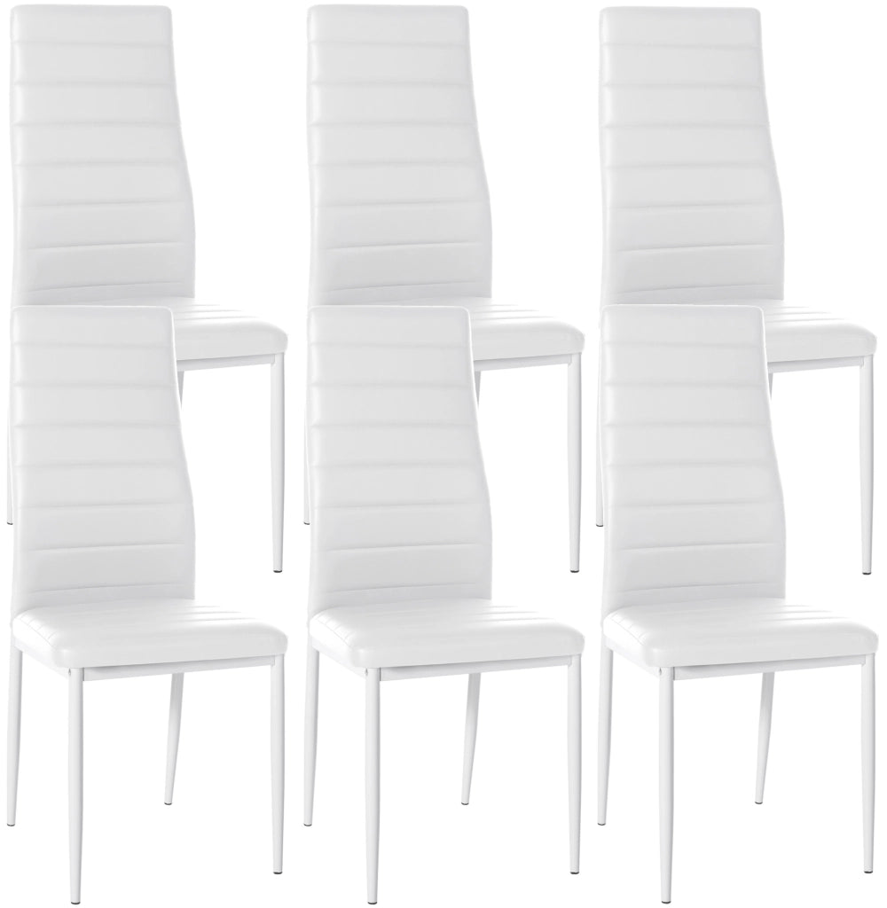 Set di 6 sedie da pranzo Mayfair bianco,Finta pelle