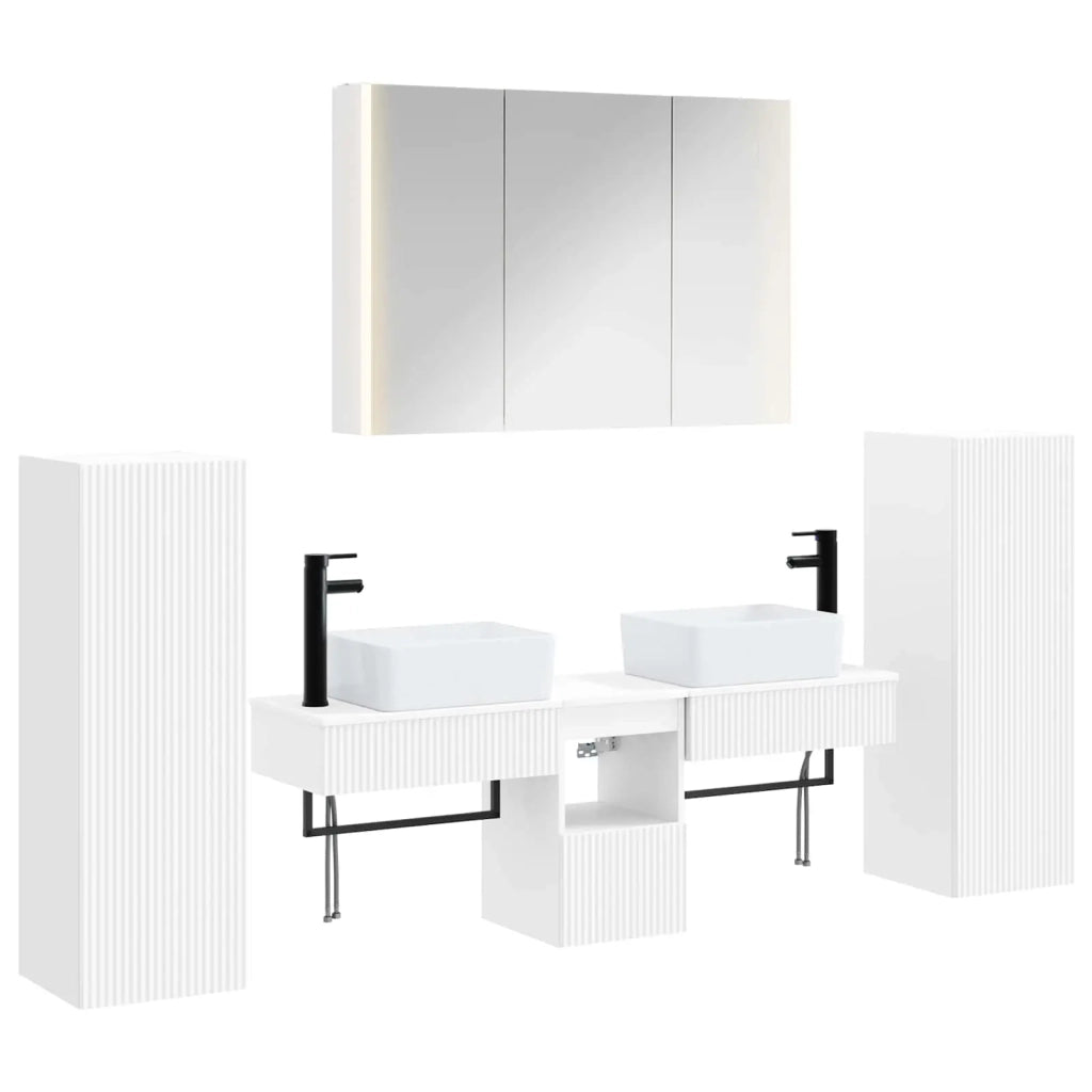 Set di mobili per il bagno 6 pcs Bianco 3407135