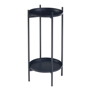 Supporto per piante in metallo a 2 livelli 54 x 25 cm nero 03_0010713
