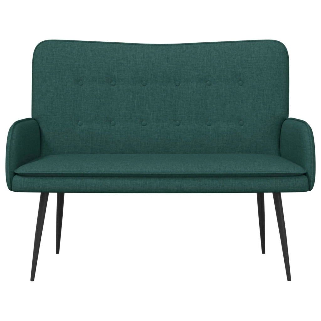 Divano a 2 Posti Verde Scuro 115 x 61 x 87 cm Tessuto