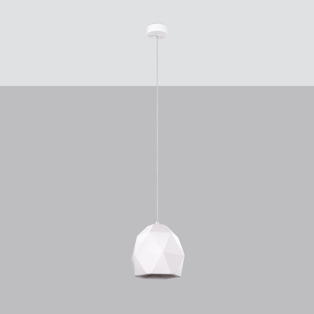Lampada sospensione ceramica bianca Diamante Fresco E27 Pure Lume