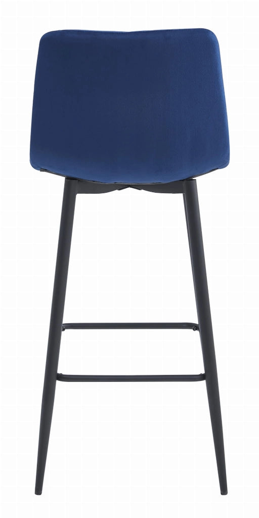 Sgabello Valora KODA in velluto blu navy con gambe nere x2