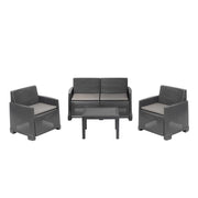 Set Salottino Iseo Antracite 4 posti con cuscini – Arredo Esterno