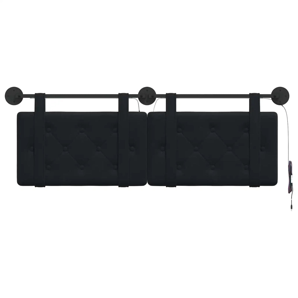 Testiera sospesa Con luce LED Nero Velluto 3424170