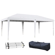 Tenda da Giardino Pieghevole 6x3 m ¨C zephmum ¨C Bianco Acciaio 3 Altezze