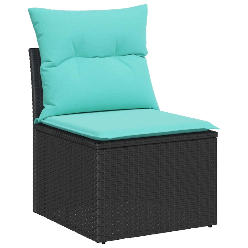 Set Divano da Giardino 6 pz Nero Poly Rattan 3358643