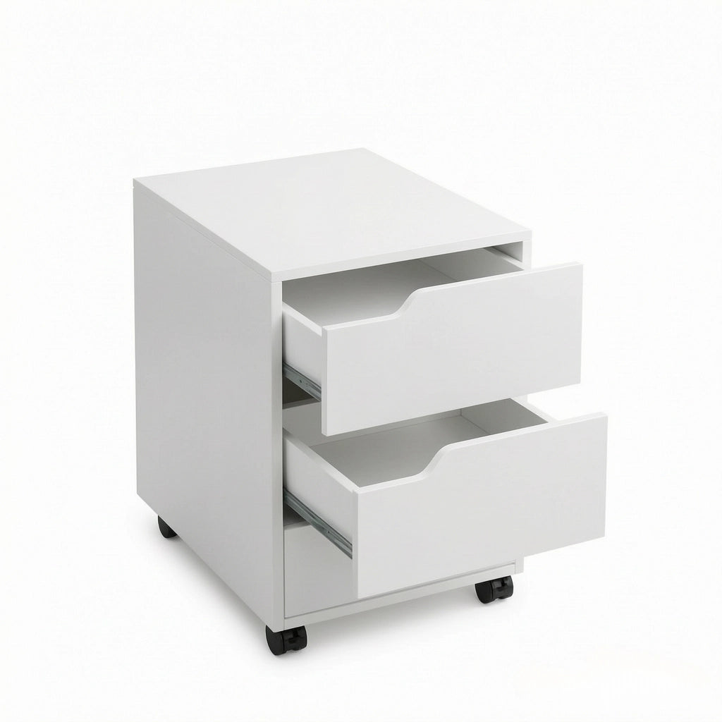 CASSETTIERA MOBILE CON 3 CASSETTI 40x50x57,5 cm BIANCA MDF E METALLO