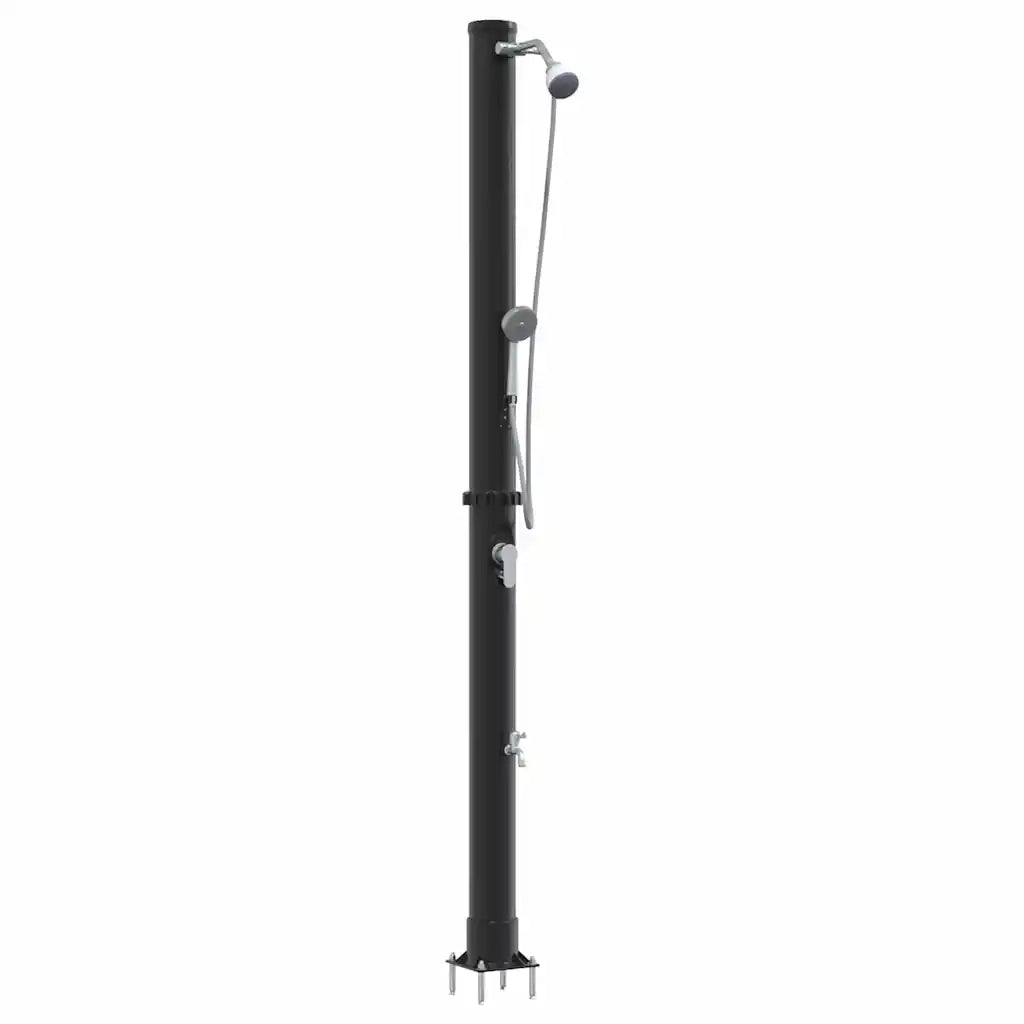 Doccia Solare da Esterno Nero 217 cm PVC e Alluminio CFW8111679