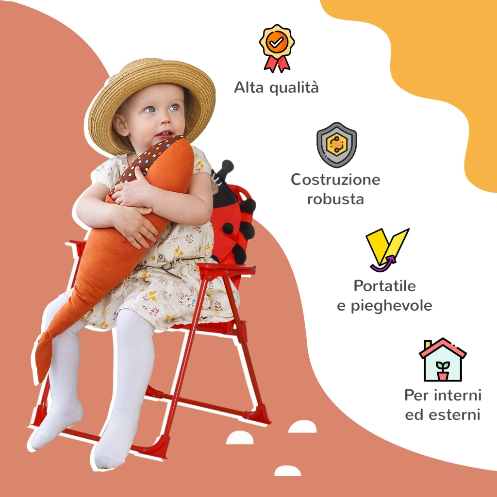Set da giardino per bambini 4 pezzi ¨C zephmum ¨C Acciaio, Tessuto Oxford, Rosso