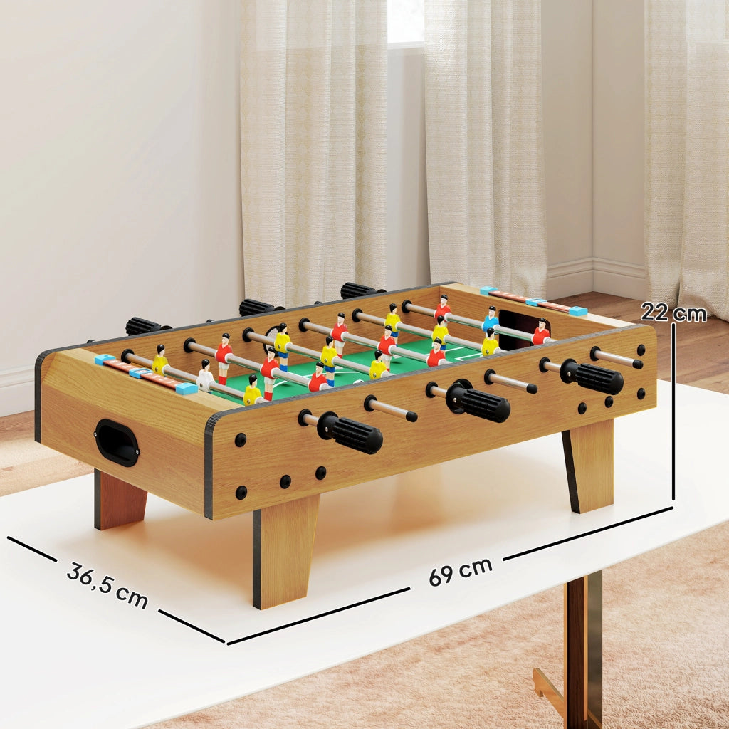 Tavolo da calcio balilla in legno ¨C zephmum ¨C 69x36,5x22 cm naturale