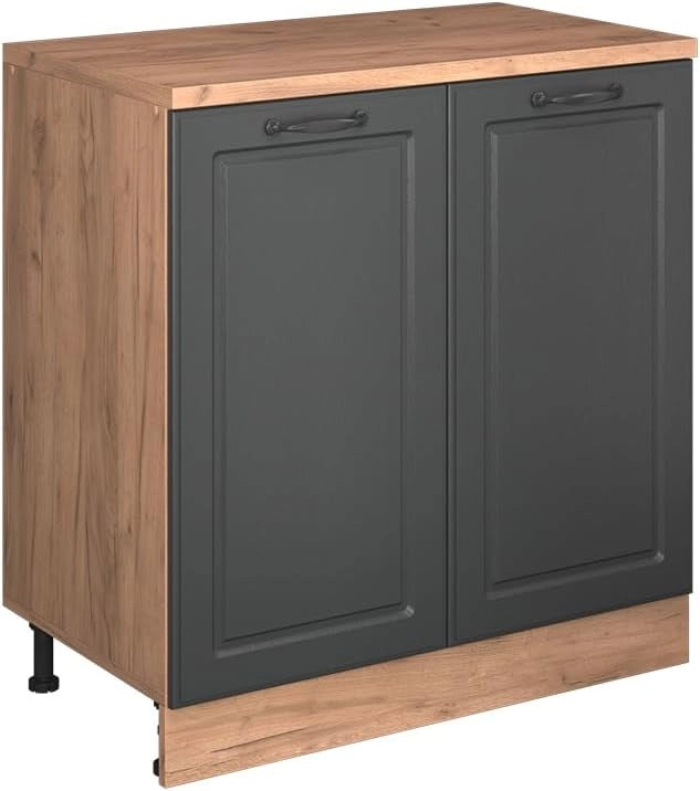 Mobile per mansarda Rion, Antracite casa di campagna, 80 x 81.6 cm senza inclinazione con 2 ante