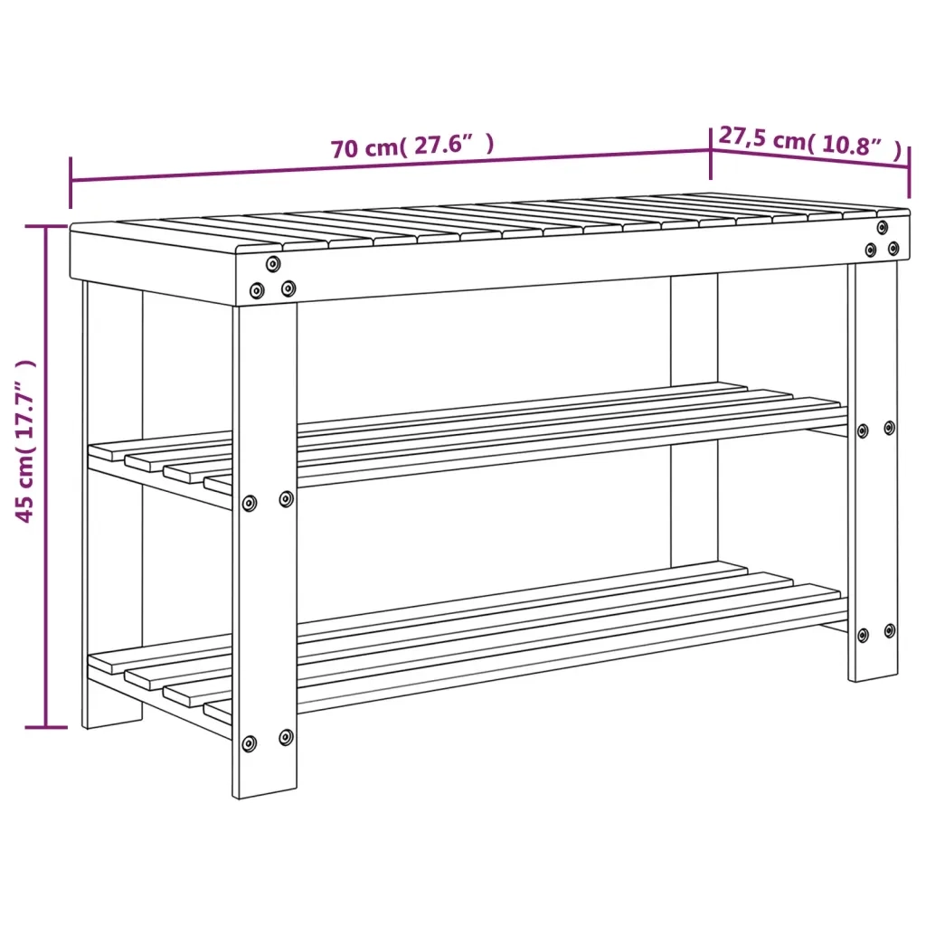 Scarpiera | Mobile per scarpe 3 Ripiani 70x27,5x45 cm Bamb¨´