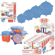 SET 6 COPERCHI IN SILICONE ROTONDI DI DIVERSE MISURE