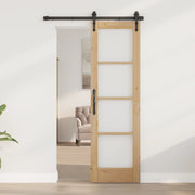 porta interna con vetro "ORKDAL" 61x198,5x4 cm in legno massello di pino