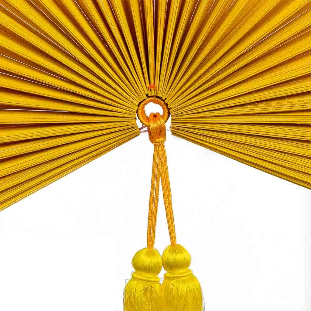 Decorazione da parete Palmito in bambù e tessuto giallo 145x75x2h cm