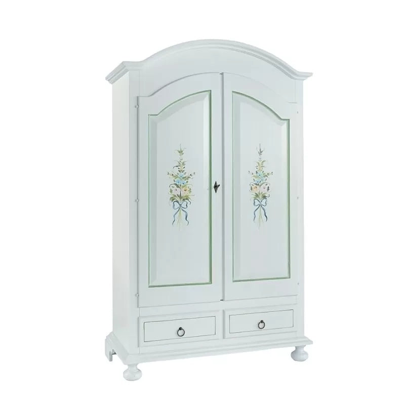Armadio shabby 2 ante in legno decorato 125x61x200 (503) - Mobili 2G