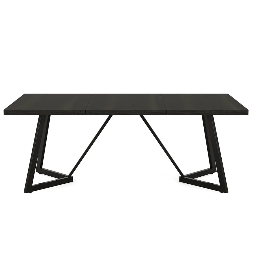 Tavolo da pranzo rettangolare 180 x 80 x 75 cm in MDF nero; stile moderno