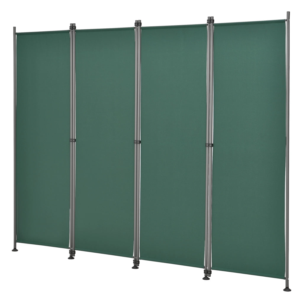 Paravento Modica a 4 Pannelli Parete Divisorio con Struttura Pieghevole (AxL) 170x215 cm - Verde Scuro pro.tec